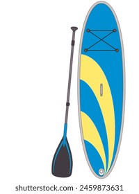 paddleboarding paddle boarding SUP, board and paddle isolated on a white background