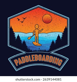 Paddleboarding T-Shirt Design, Typography, Vector Illustration.