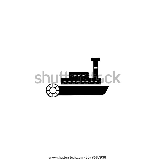 paddleboat paddlewheel boat
icon in solid black flat shape glyph icon, isolated on white
background 