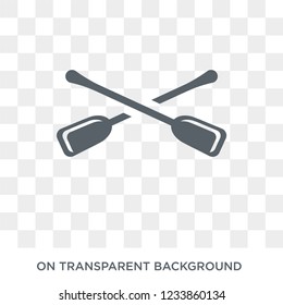 Paddles icon. Trendy flat vector Paddles icon on transparent background from Nautical collection. 