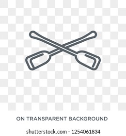 Paddles icon. Trendy flat vector Paddles icon on transparent background from Nautical collection. High quality filled Paddles symbol use for web and mobile