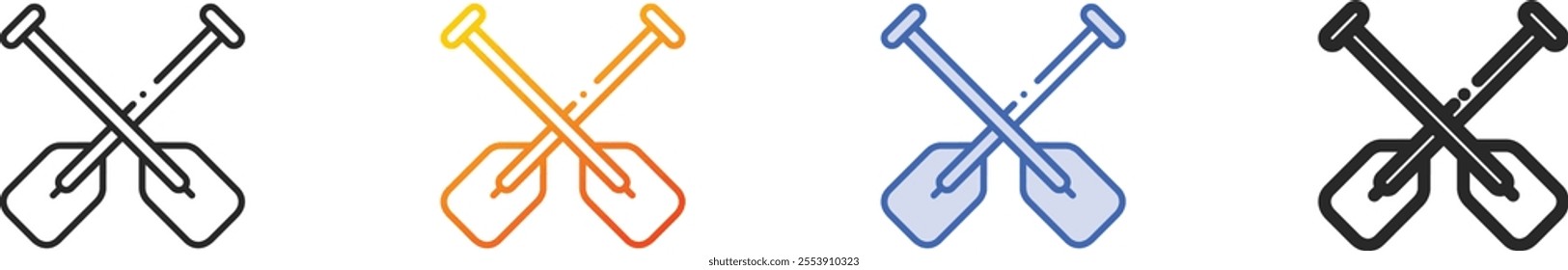 paddles icon.Thin Linear, Gradient, Blue Stroke and bold Style Design Isolated On White Background