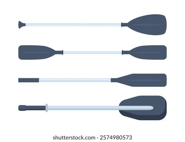 Paddles for kayak, sup board, rubber boat. Oars set isolated on a white background.