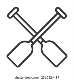 Paddles Outline Icon Vector Illustration