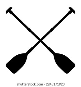 Paddles Silhouette, Kayak, Canoe Paddles Illustration