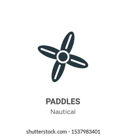 Paddles vector icon on white background. Flat vector paddles icon symbol sign from modern nautical collection for mobile concept and web apps design.