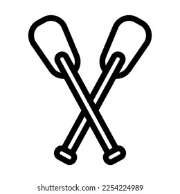 Paddles Vector Line Icon Design