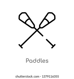 paddles vector line icon. Simple element illustration. paddles outline icon from nautical concept. Can be used for web and mobile