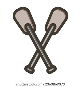 Paddles Vector Thick Line Filled Colors Icon For Personal And Commercial Use.

