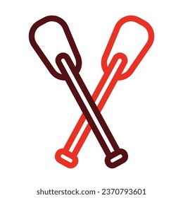 Paddles Vector Thick Line Two Color Icons For Personal And Commercial Use.
