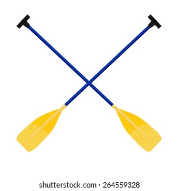 Paddles yellow-blue isolated on white background. Vector illustration. 