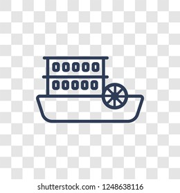 paddlewheeler icon. Trendy linear paddlewheeler logo concept on transparent background from Transportation collection