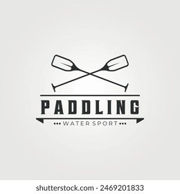 paddling line art logo vector vintage illustration 