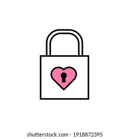 paddlock key icon logo vector white background