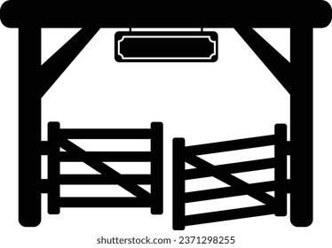 Paddock gate icon. Rodeo symbol. flat style.