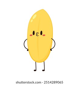 Diseño del carácter del arrozal. Vector de arroz sobre fondo blanco. semilla de arroz.