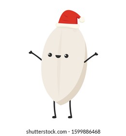 Paddy character. Rice character design. rice vector on white background. rice seed.