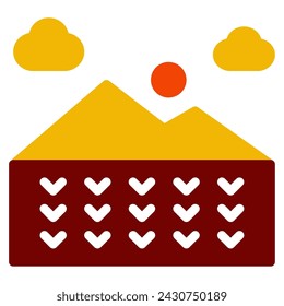 Paddy Field icon illustration for web, app, infographic, etc