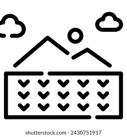 Paddy Field icon illustration for web, app, infographic, etc