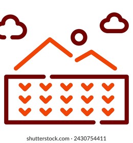 Ilustración del icono del campo de arrozal para la web, la aplicación, la infografía, etc