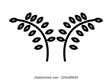 paddy icon illustration. Line icon style. Simple vector design editable