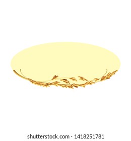 Paddy rice malt barley wheat oats isolated. Smile and happy character frame logo background.