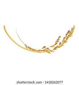 Paddy rice malt wheat oats barley grain isolated. Smile and happy character shape logo design.