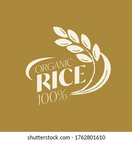 paddy rice premium organic natural product banner logo vector design