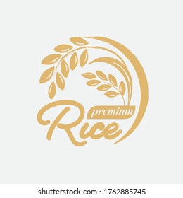 paddy rice premium organic natural product banner logo vector design