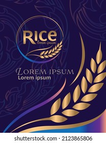 paddy rice premium organic natural product banner logo vector design