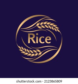 paddy rice premium organic natural product banner logo vector design