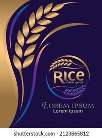 paddy rice premium organic natural product banner logo vector design