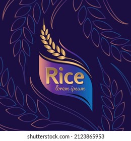 Paddy Rice Premium Organic Natural Product Banner Logo Vector Design