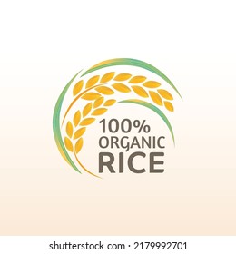 paddy rice premium organic natural product banner logo vector design