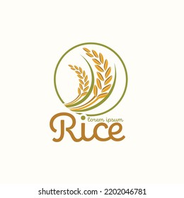 paddy rice premium organic natural product banner logo vector design