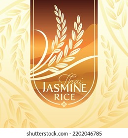 paddy rice premium organic natural product banner logo vector design