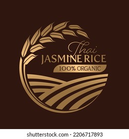 paddy rice premium organic natural product banner logo vector design