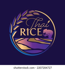 Paddy Rice Premium Organic Natural Product Banner Logo Vector Design