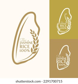 diseño vectorial del logotipo de la pancarta del producto natural orgánico premium de arroz