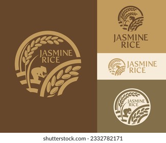 paddy rice premium organic natural product banner logo vector design