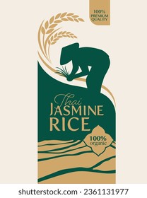 paddy rice premium organic natural product banner logo vector design