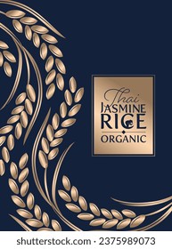 paddy rice premium organic natural product banner logo vector design