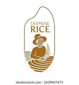 paddy rice premium organic natural product banner logo vector design