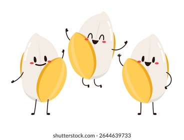 Paddy or Rice seed character design. rice vector on white background. rice seed.