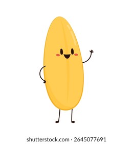 Paddy or Rice seed character design. rice vector on white background. rice seed.