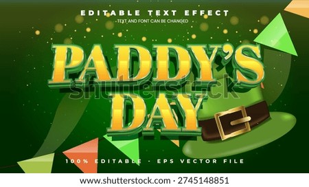 Paddy`s Day St. Patrick`s Day editable text effect in modern trend