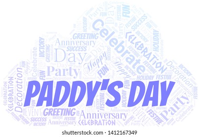 Paddy's Day Word Cloud. Wordcloud Made With Text.