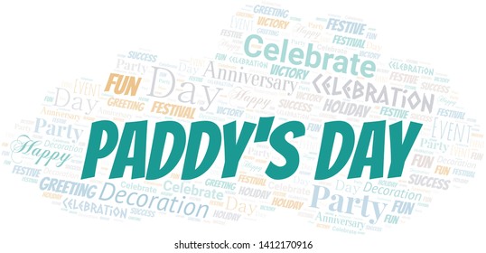 Paddy's Day Word Cloud. Wordcloud Made With Text.