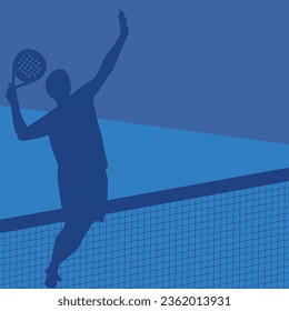 Vector de diseño de fondo de corte del reproductor de padel de fondo de padel. Silueta de jugador de Padel