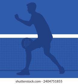 Padel background padel player court background design vector. Padel player silhouette